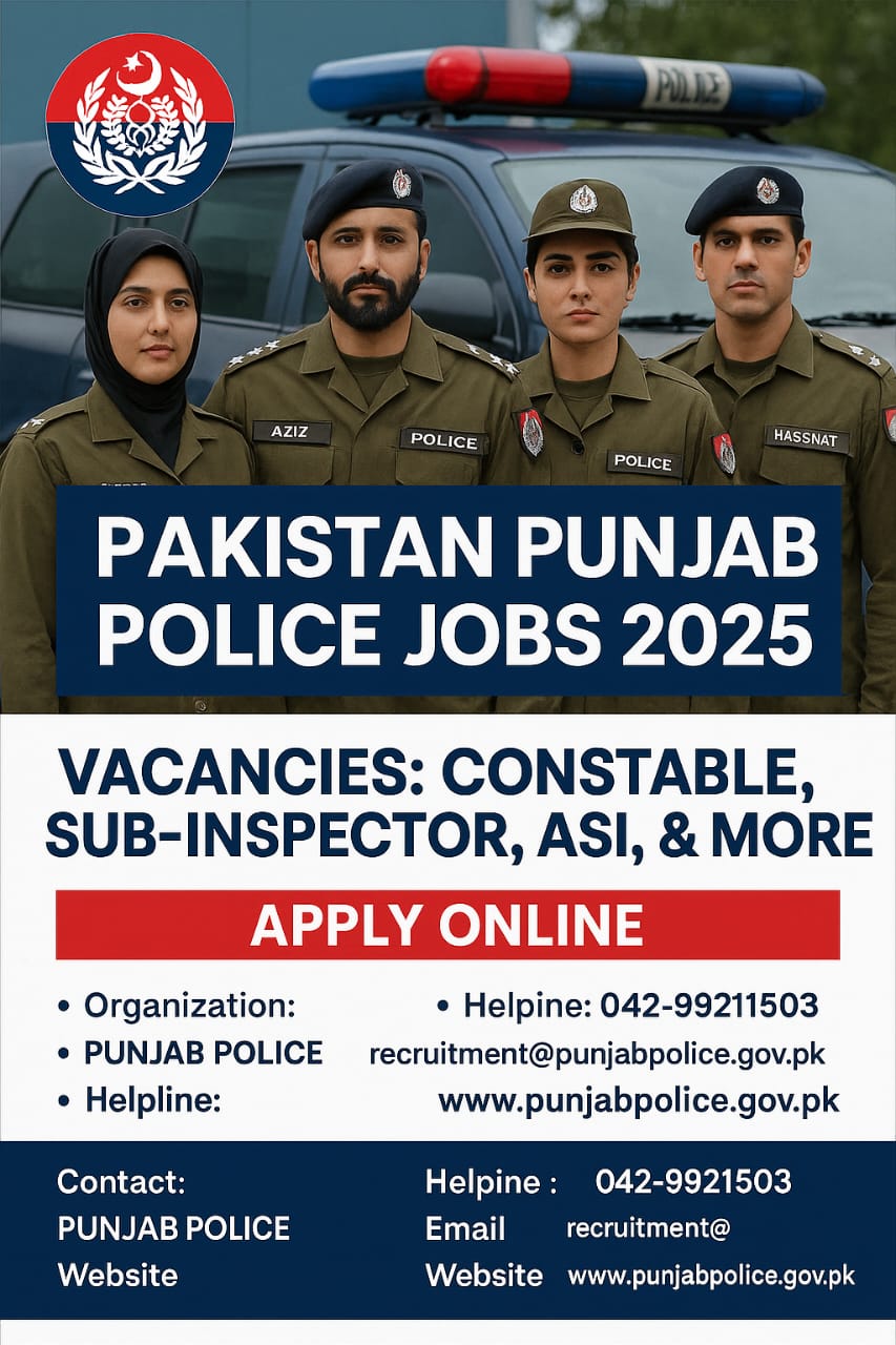Pakistan Punjab Police Jobs 2025 Join Now