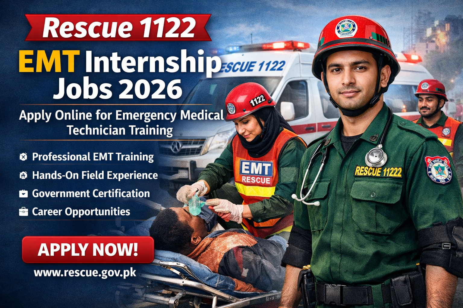 Rescue 1122 EMT Internship Jobs 2026