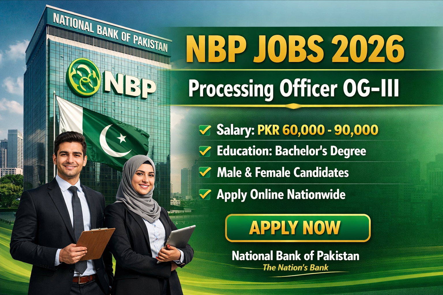 NBP Jobs 2026 Processing Officer OG-III